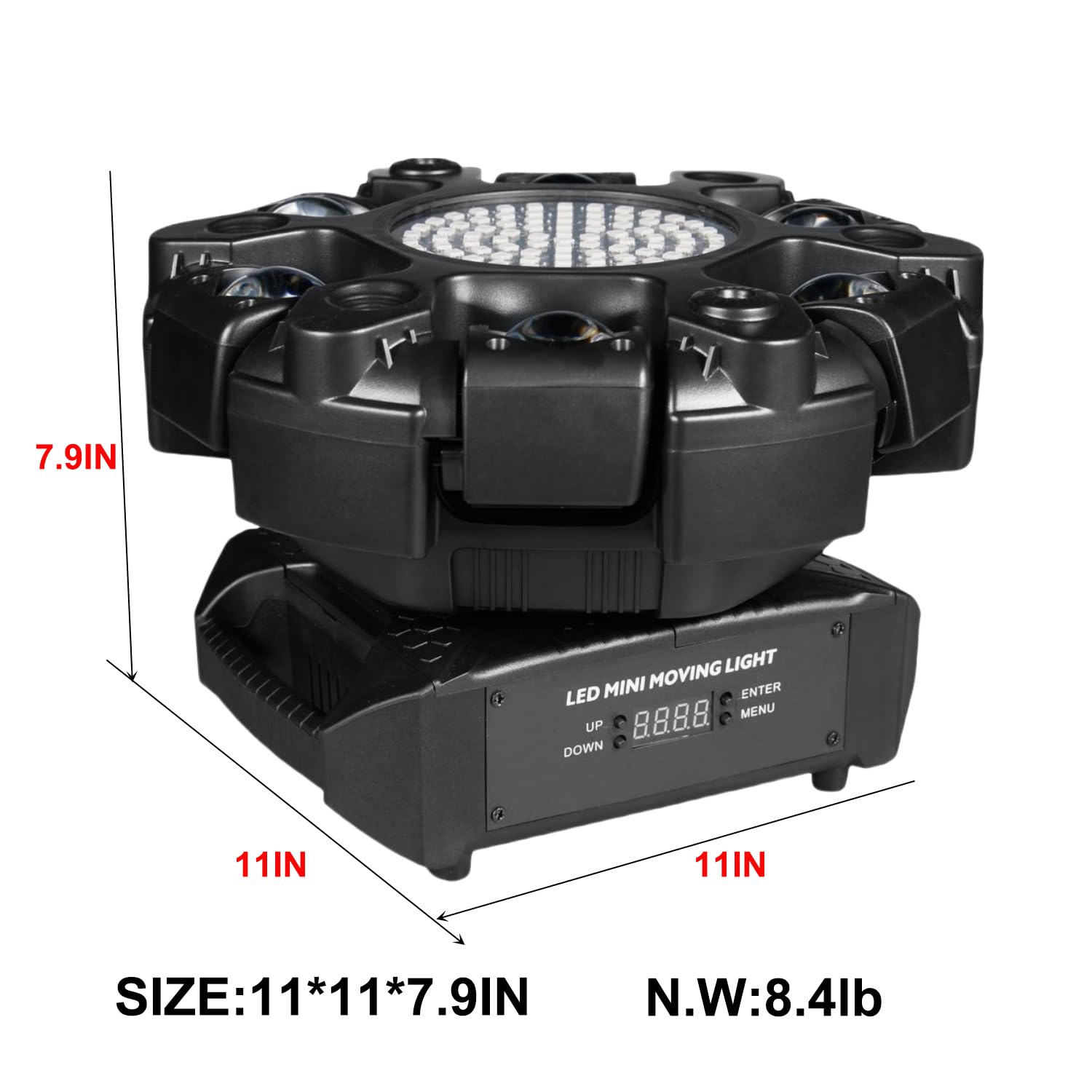 Dj Lights for Parties Moving Head 6-Arm with Remote Control RGBW LED DJ Stage Lights Professional Disco Light DMX512 & Sound Activated Rotating Light for Wedding Live House KTV Bar & Club Christmas