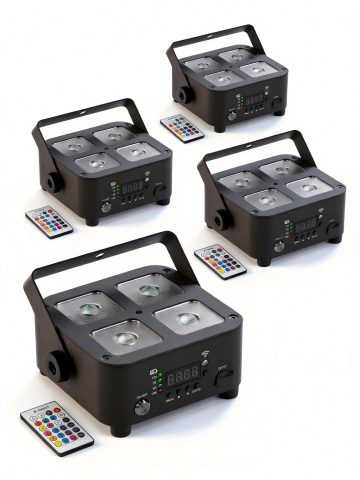 40W Wireless Rechargeable Stage Lights, 5200mAh Battery Powered Uplights