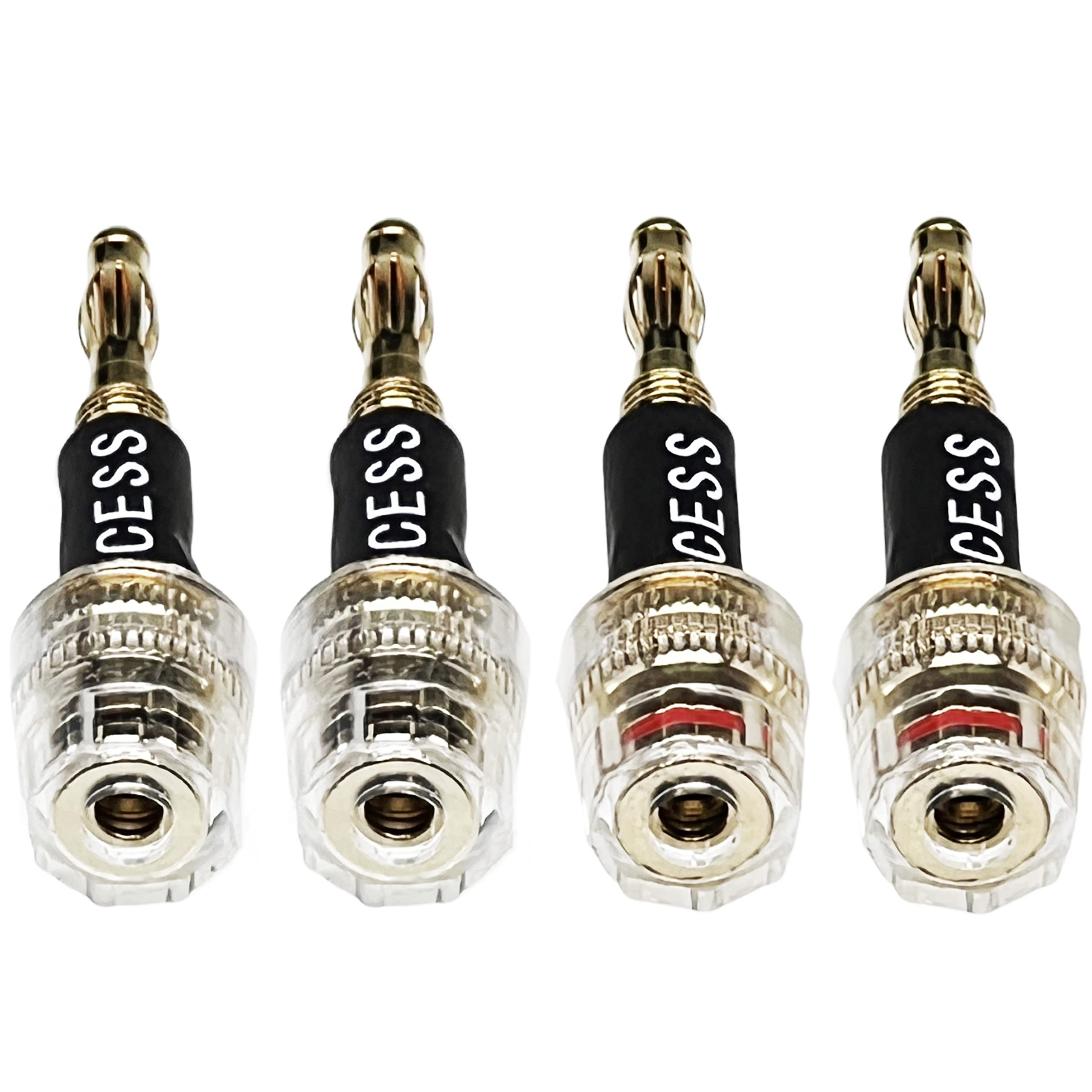 CNCESS Banana Plug Connect to Spade Fork Plug Speaker Cable Adapter, 4 Pack