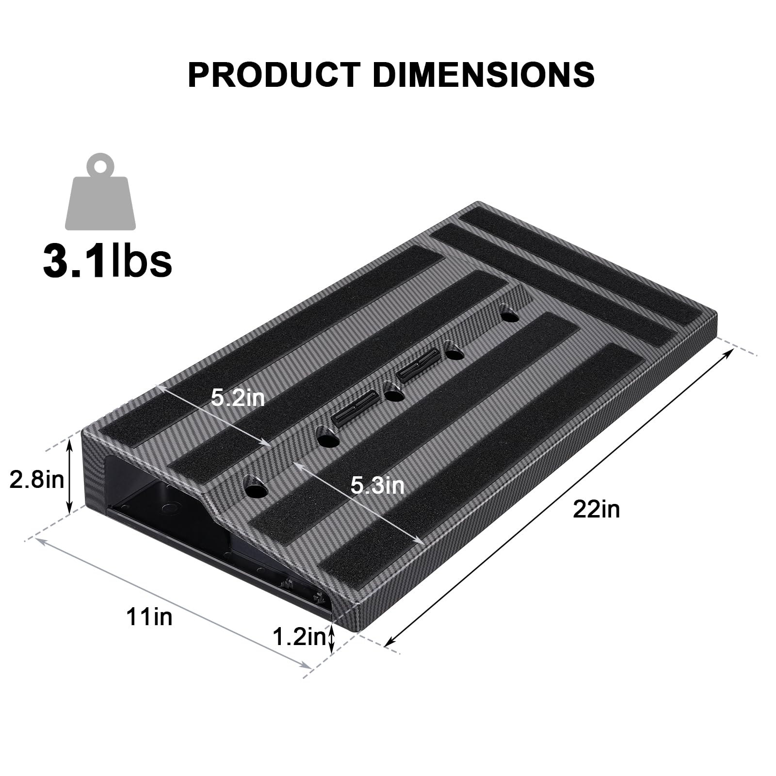 LEKATO Guitar Pedal Board, Pedal Board 22″x11″x2.8″, Guitar Effects Pedalboard, Built-in Compartment for Power Supply, Pedalboard with Carry Bag and Mounting Tape