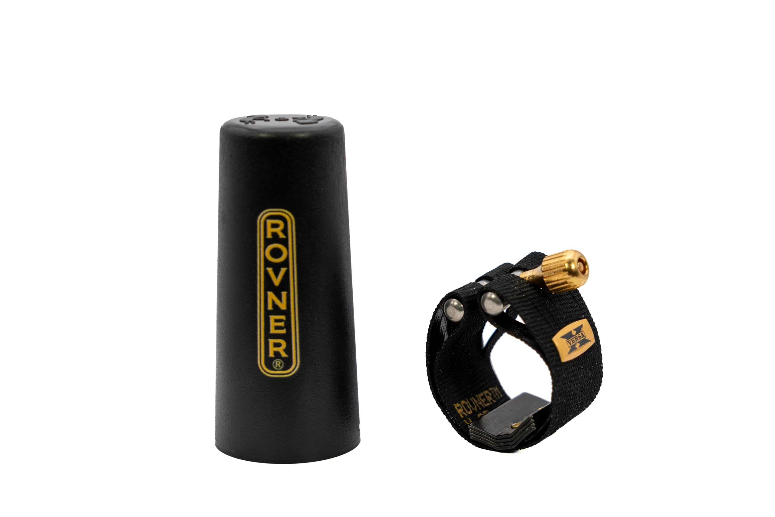 Rovner Ligature & Plastic Cap for Soprano Saxophone – Versa X Ligature for Hard Rubber Mouthpiece (X-1RVS)