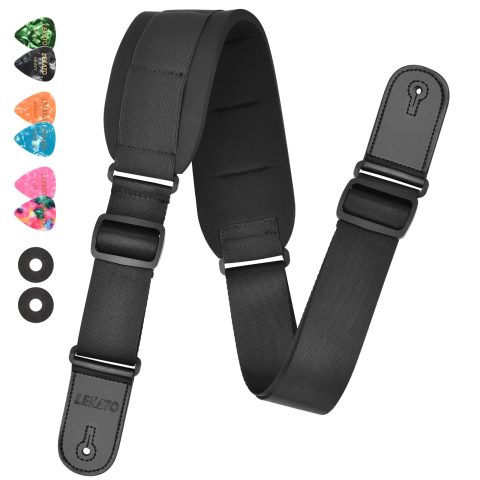 LEKATO Bass Guitar Strap 3.3″ Wide Padded Guitar Strap for Electric Guitar