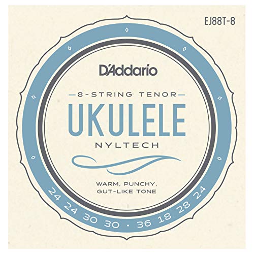 D’Addario EJ88T-6 EJ88T-8 Nyltech Ukulele Strings, 8-String Tenor