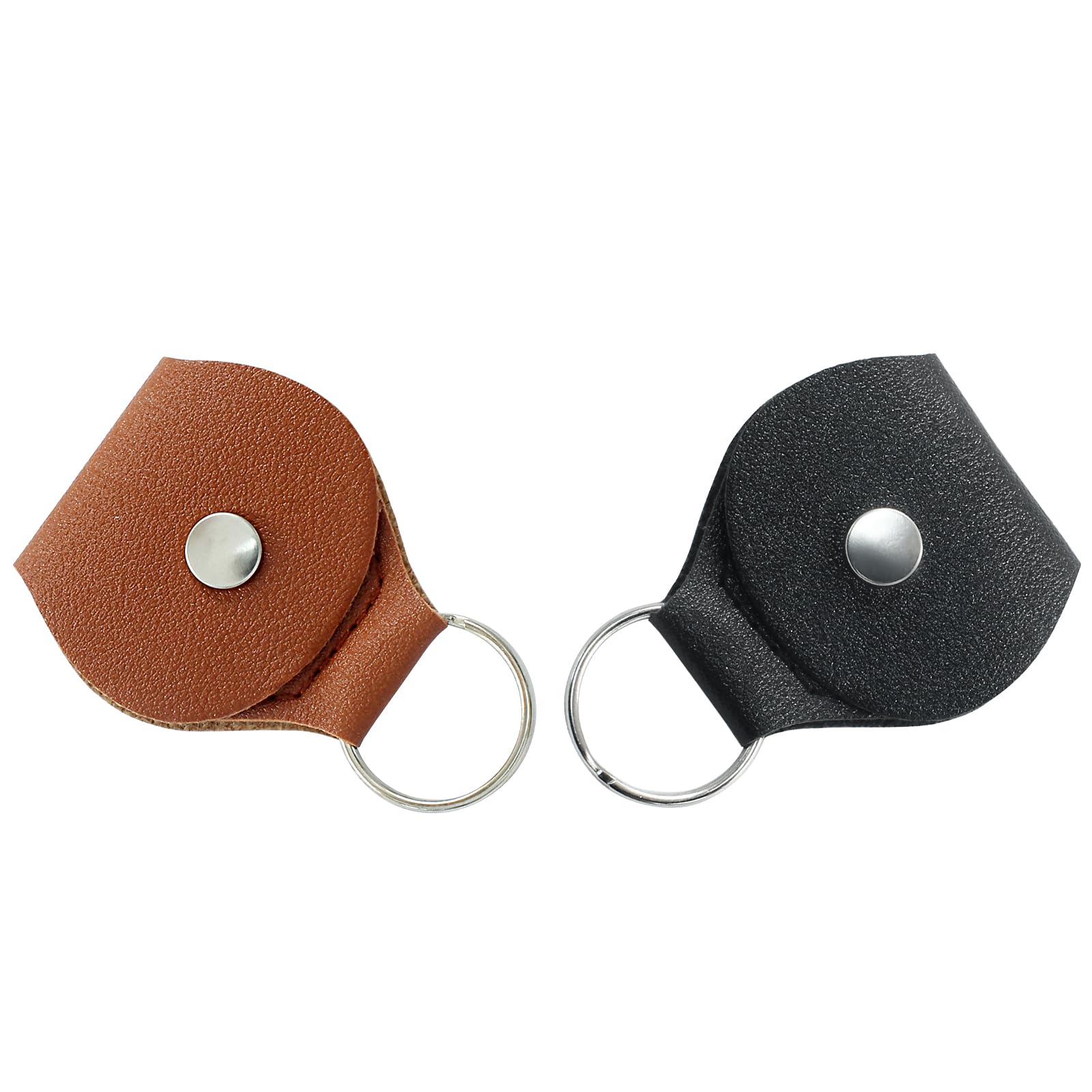 Bonsicoky Guitar Picks Holder Case, Black + Brown, 2 Pcs