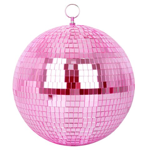 Mirror Ball, MUZTOP 10 Inch Disco Ball with Hanging Ring, Light Mirror Ball for Disco Parties DJ Stage Wedding Christmas Home Decor, Pink
