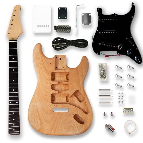 BexGears DIY ST Style Electric Guitar Kits, Mahogany Body maple neck & composite ebony fingerboard