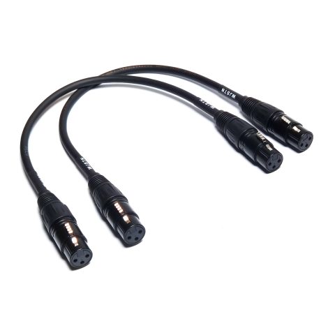 WJSTN Suanqi Microphone Cable XLR Cables, Balanced Microphone Mic Cord 3 Pin XLR Female to Female DMX Cable Patch Cords with 2Pack (1FT), Black.
