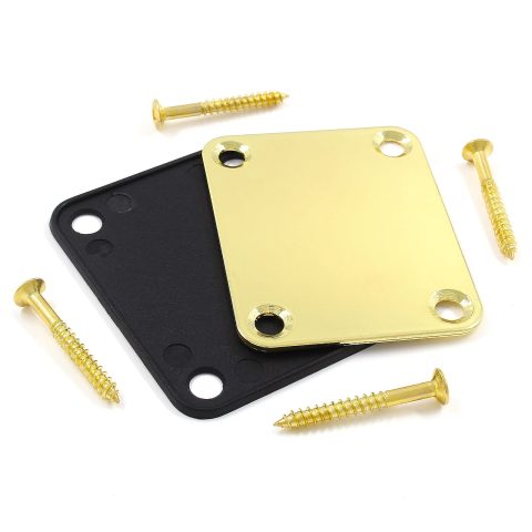 Jersvimc Gold Bass Guitar Neck Plate Replacement with Mounting Screws