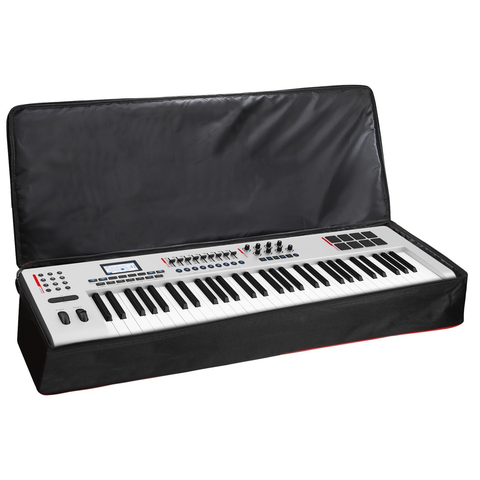 Okllen 61 Key Keyboard Gig Bag Case,Portable Durable Keyboard Piano Waterproof 600D Oxford Cloth with 10mm Cotton Padded Case Gig Bag