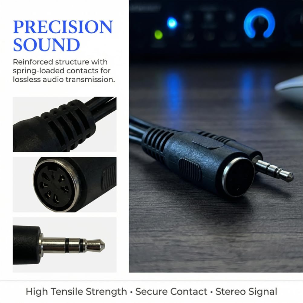 EMSTAR 2 Pack of Type-A MIDI to 3.5mm Adapter Cable