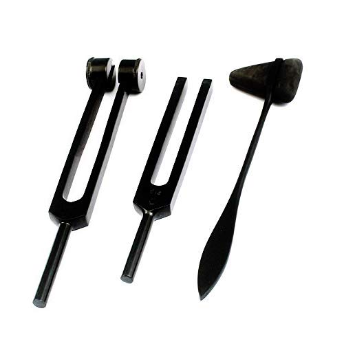 SURGICAL ONLINE Limited Edition – Full Tactical Black – Grudge Style Set of 5 pcs Reflex Percussion Taylor Hammer + Penlight + Tuning Fork C 128 C 512 + Bandage Scissors 5.5″