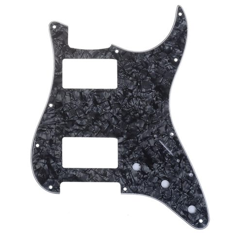 Musiclily Pro 11 Hole HH Guitar ST Pickguard Humbuckers 4Ply Black Pearl