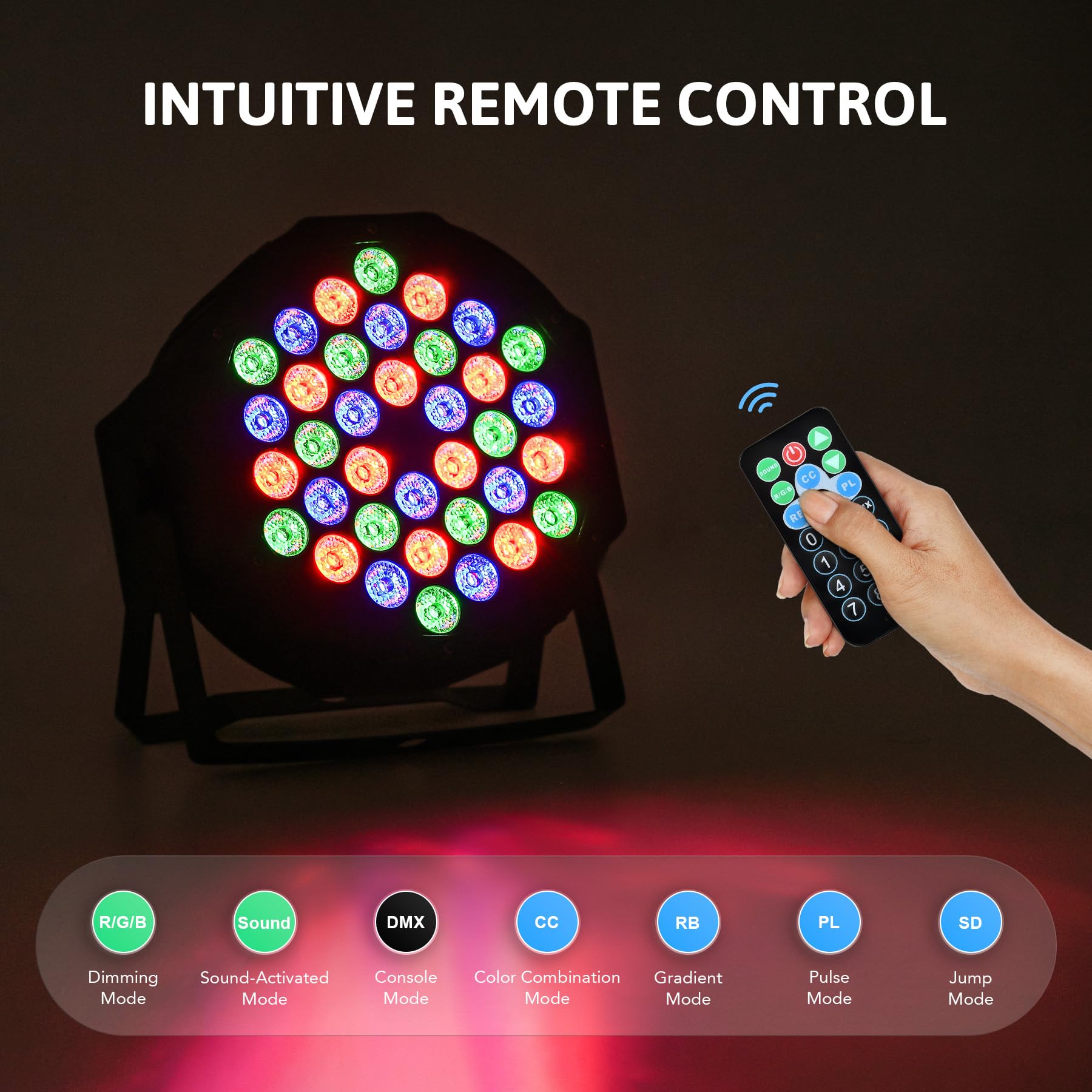 CO-Z 36 LED Stage Lights RGB DJ LED Par Light