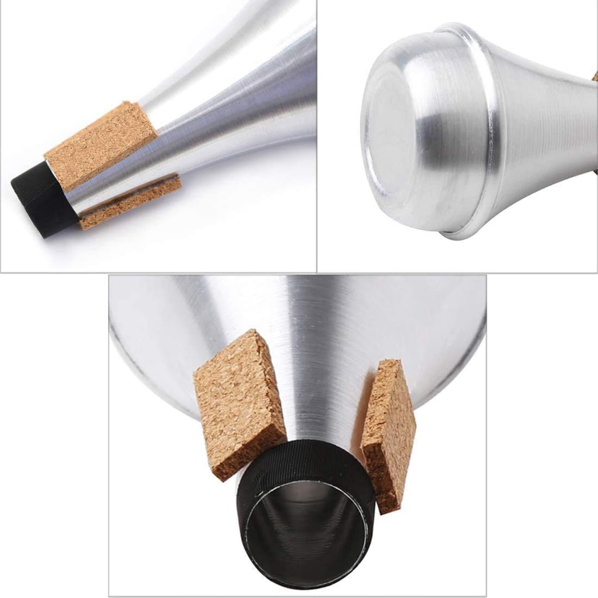 Kuylive Trumpet Mute,Lightweight Aluminum Practice Trumpet Mute Silencer for Jazz Classic, Excellent for Practice or Performance,Silver