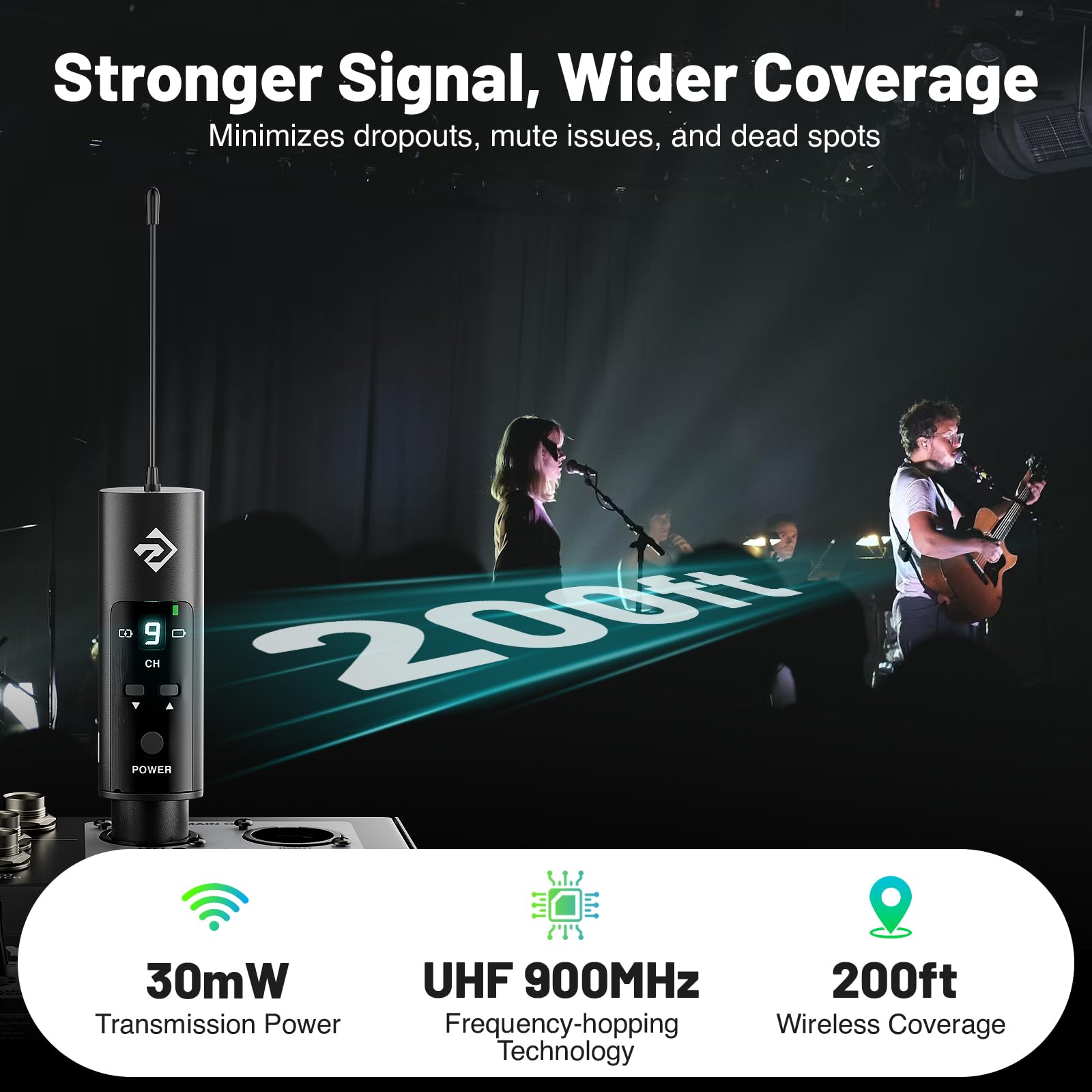 Phenyx Pro Compact UHF Stereo Wireless in-Ear Monitor System PDP-M