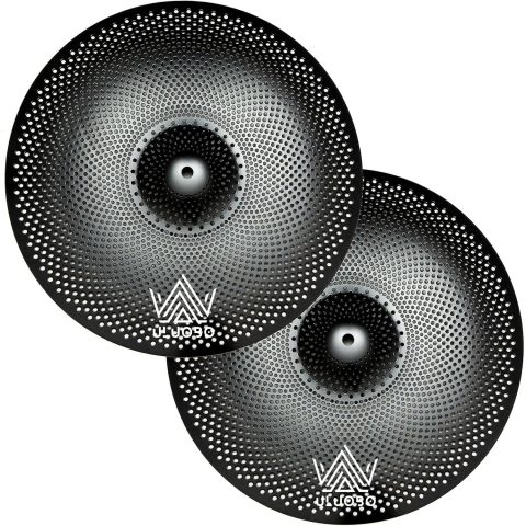 ULUOBO 13 inch Low Volume Hi Hat Cymbals Cymbal for Quiet Practice (Black, 2 Pieces)