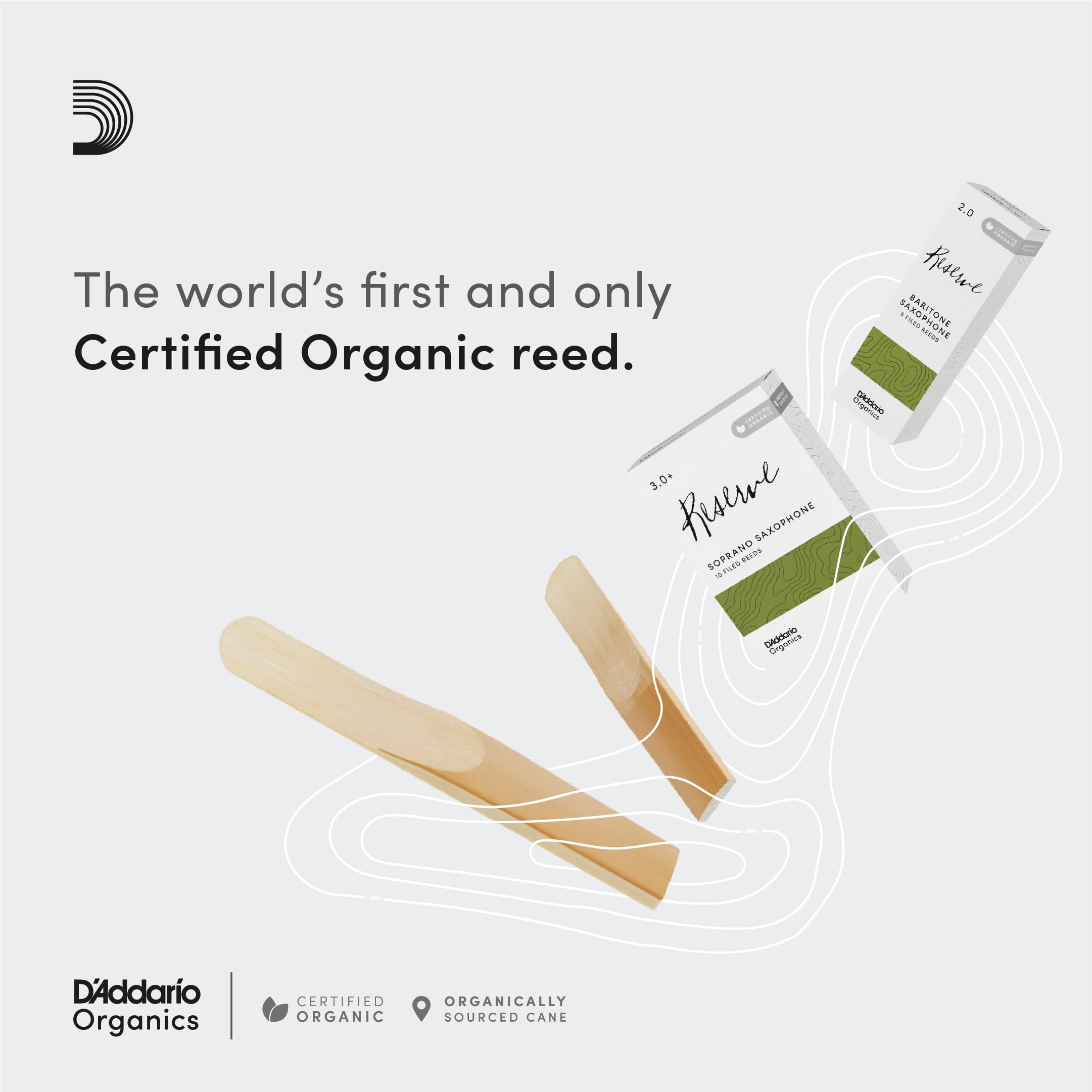 D’Addario ODIR03305 Organic Reserve Soprano Saxophone Reeds – Sax Reeds – Individually Sealed – 3.0+ Strength, 3 Pack