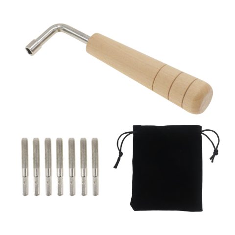 CashBeat 7 Pack Lyre Harp Tuning Pins with L-Wrench and Bag for Zither