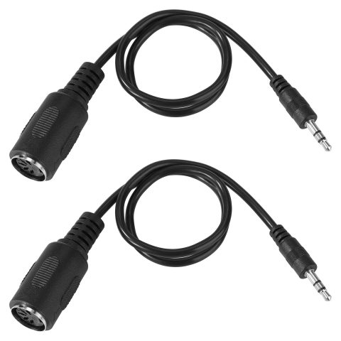 BTFO 2pcs Type-A MIDI to 3.5mm Adapter, 14″ MIDI Female to TRS 3.5mm Male Breakout Cable Audio Converter for Keyboards Synths & DAWs