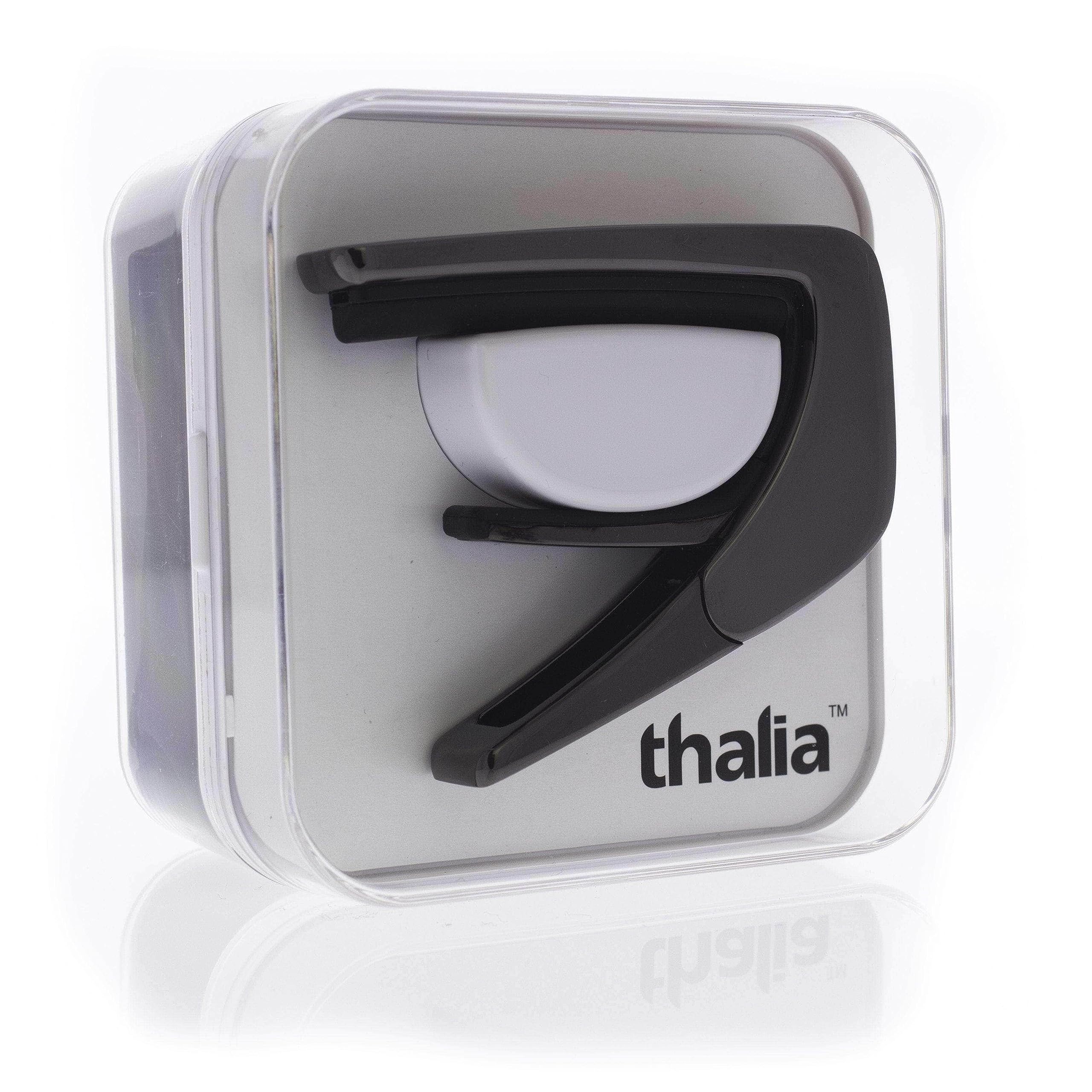 THALIA BLACK CHROME FINISH CAPO WITH RED ANGEL WING INLAY