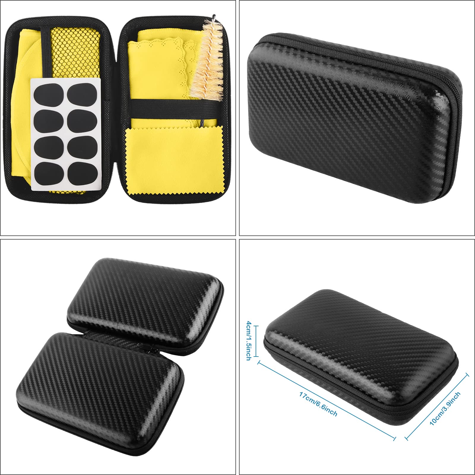 Saxophone Cleaning Kits with Case for Sax and Clarinet Flute Trumpet Instruments,8PCS Saxophone Mouthpiece Cushion,Mouthpiece Brush Microfiber Cleaning Cloth(Yellow)