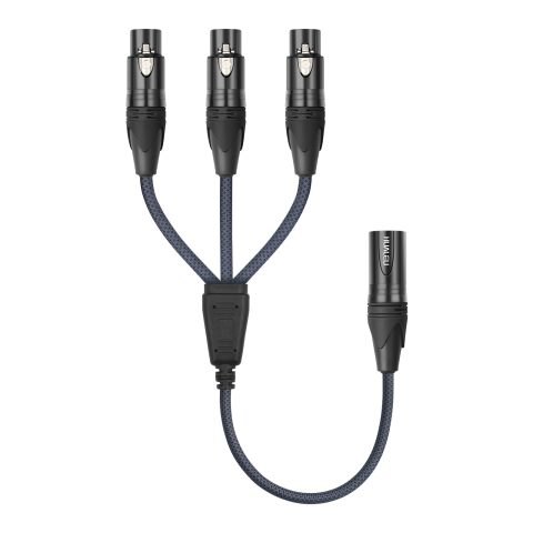 HUALEU 2FT 3Pin XLR Male to 3 Female Y Splitter Cable,XLR Splitter 1 Male to 3 Female Audio Cable for Mixer, Microphone