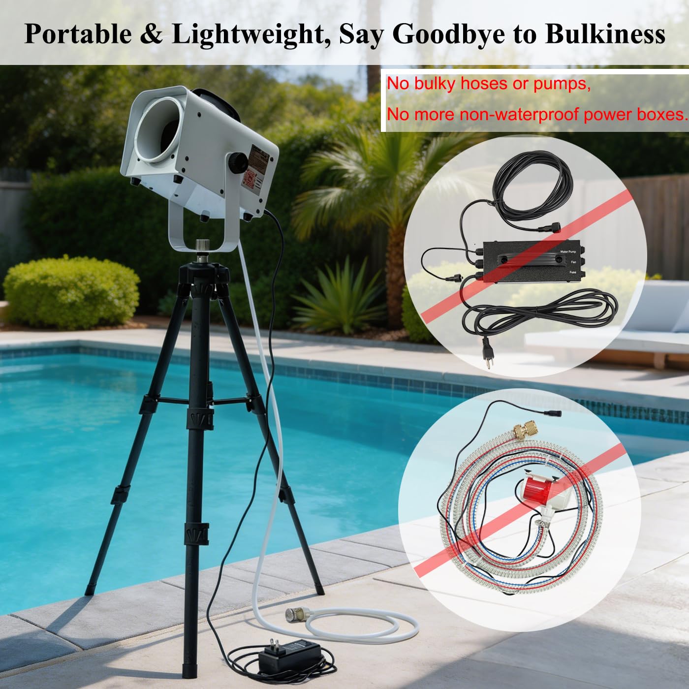 LANGXUN 600W Foam Machine with Tripod Stand, Portable Party Foam Cannon Maker, Blue, Includes 2 Packs Foam Powder for Pool, Backyard, Outdoor Events, Birthdays, Summer Camp (White)