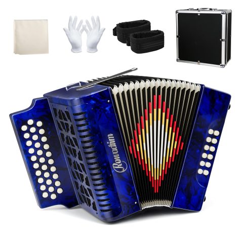 Accordions 31 Key 12 Bass Diatonic F/B/E Accordion Carry Kit (Blue)