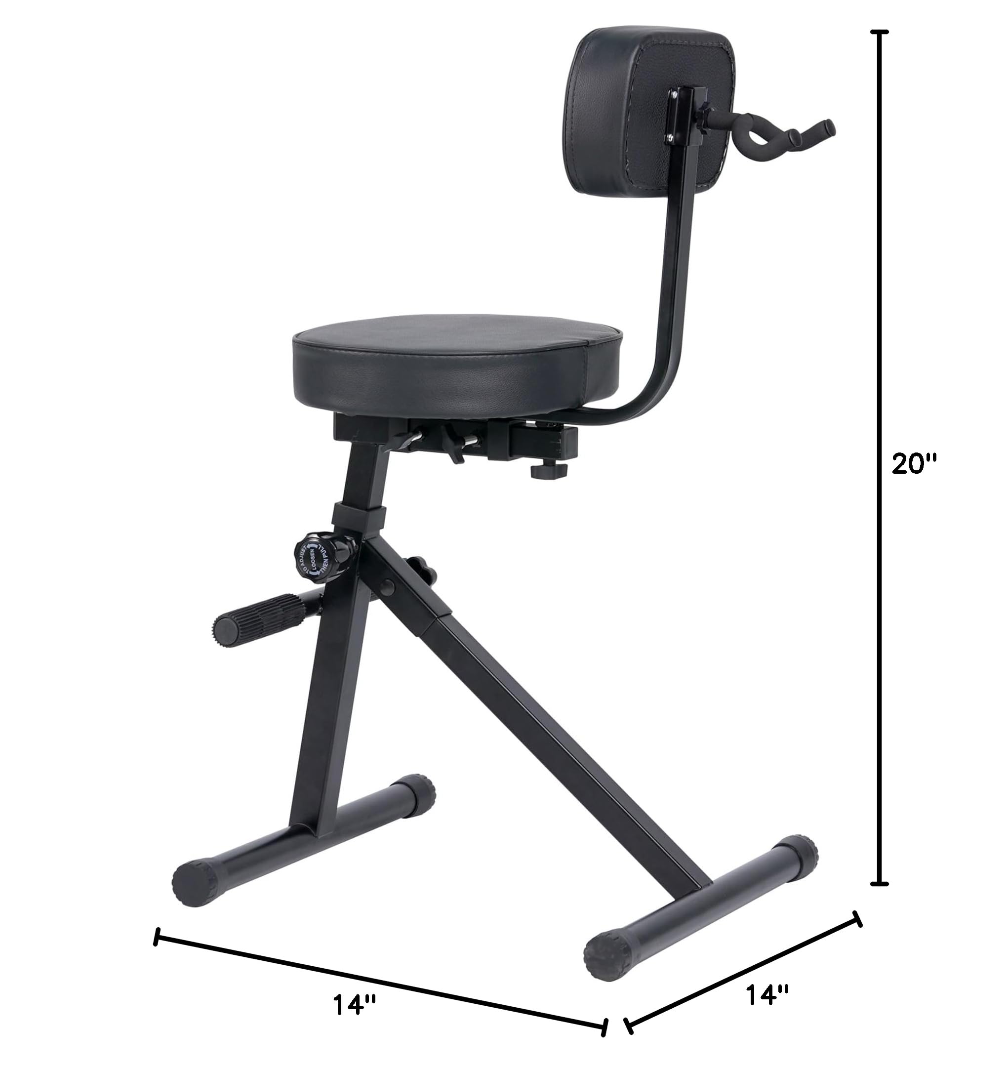 TIZECO Adjustable Guitar Stool with Backrest, Standard Guitar Seat Drum Seat, Adjustable Drum Throne,Musicians Throne