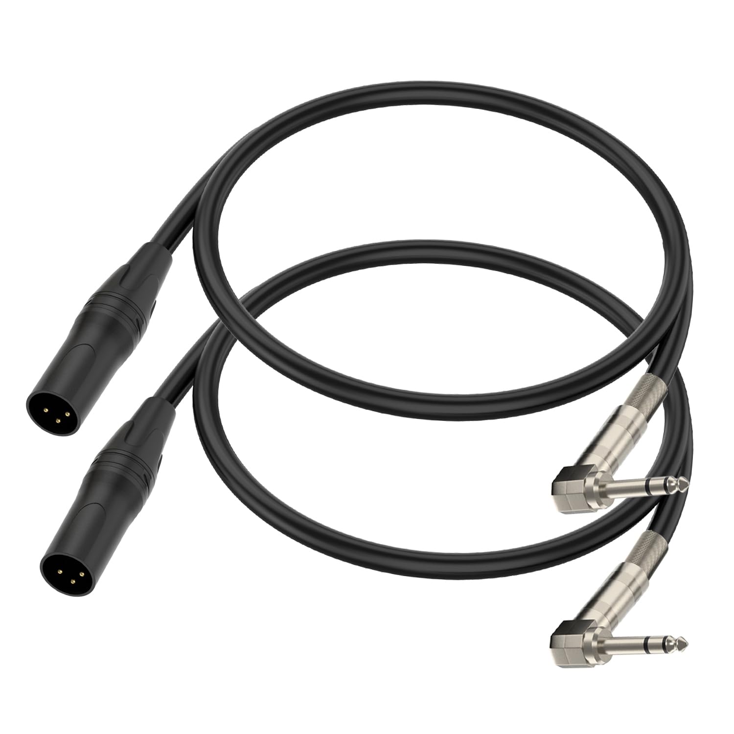 Seefeful Right Angle 6.35mm TRS to XLR Male,(1.5FT 2Pack) Right Angle 1/4″ TRS to XLR 3Pin Male,for Speakers, Stage, DJ and More