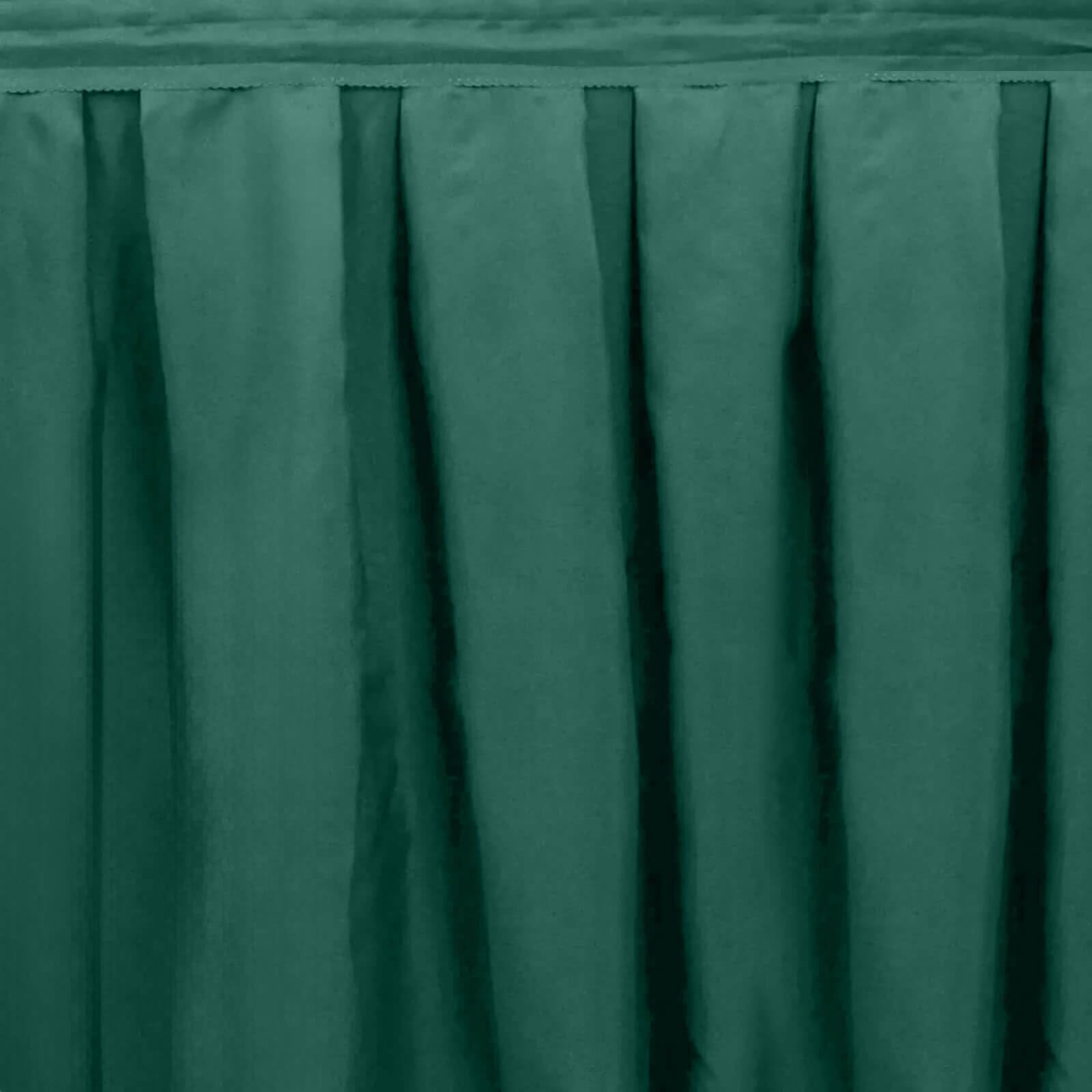 Efavormart Portable Stage Skirting Polyester Shirred Pleat Stage Cover for Wedding Platform Hunter Emerald Green – 36″ x20ft