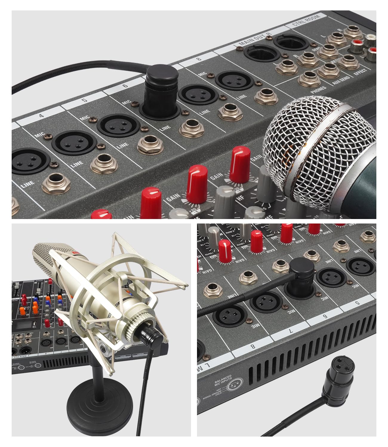 Kinweistex XLR Right Angle Adapter 3 Pin 90 Degree Rotatable XLR Female Connector for DIY Microphone Audio Cable 4PCS