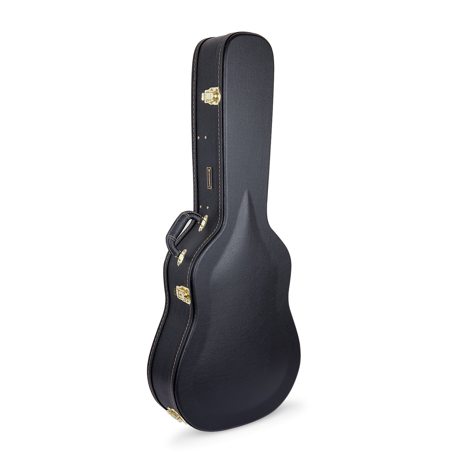 Crossrock Wooden Dreadnought Acoustic Guitar Case | Arched Top, Padded Interior, Lock & Storage – Fits Martin D-28, Taylor 210, Yamaha FG-Black(CRW600DBK)