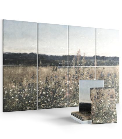 Wall Art Acoustic Panels,47”X31”Sound Absorbing Panels-8-Pack with 50 Adhesive Tabs, Decorative Sound Absorbing Panels for Living Room and Recording Studio, Offices-Champ Fleuri
