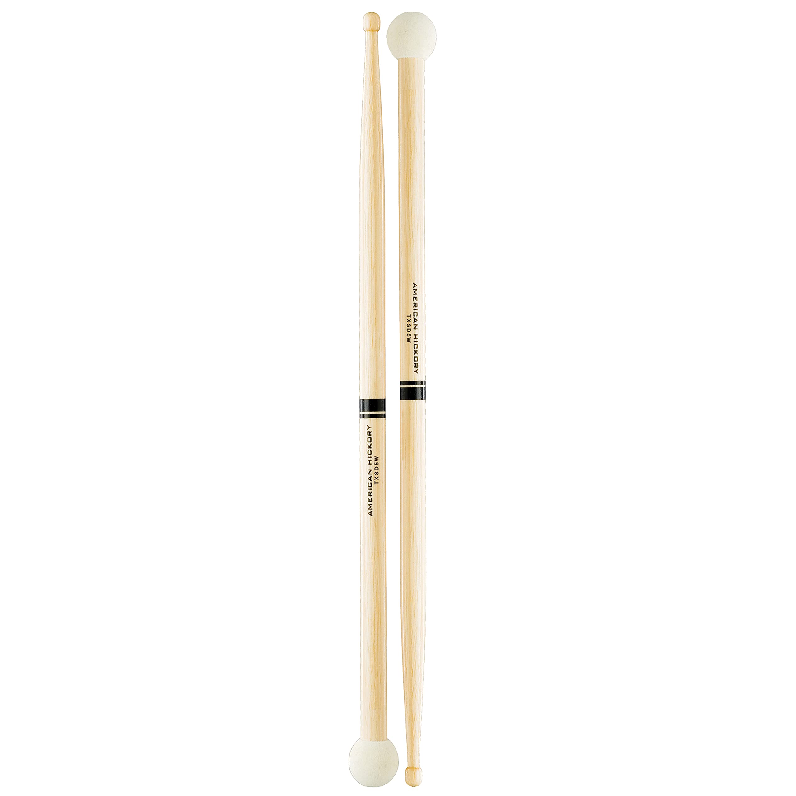 Promark Hickory TXSD5W Light Multi Percussion Stick, Wood tip, Felt Butt