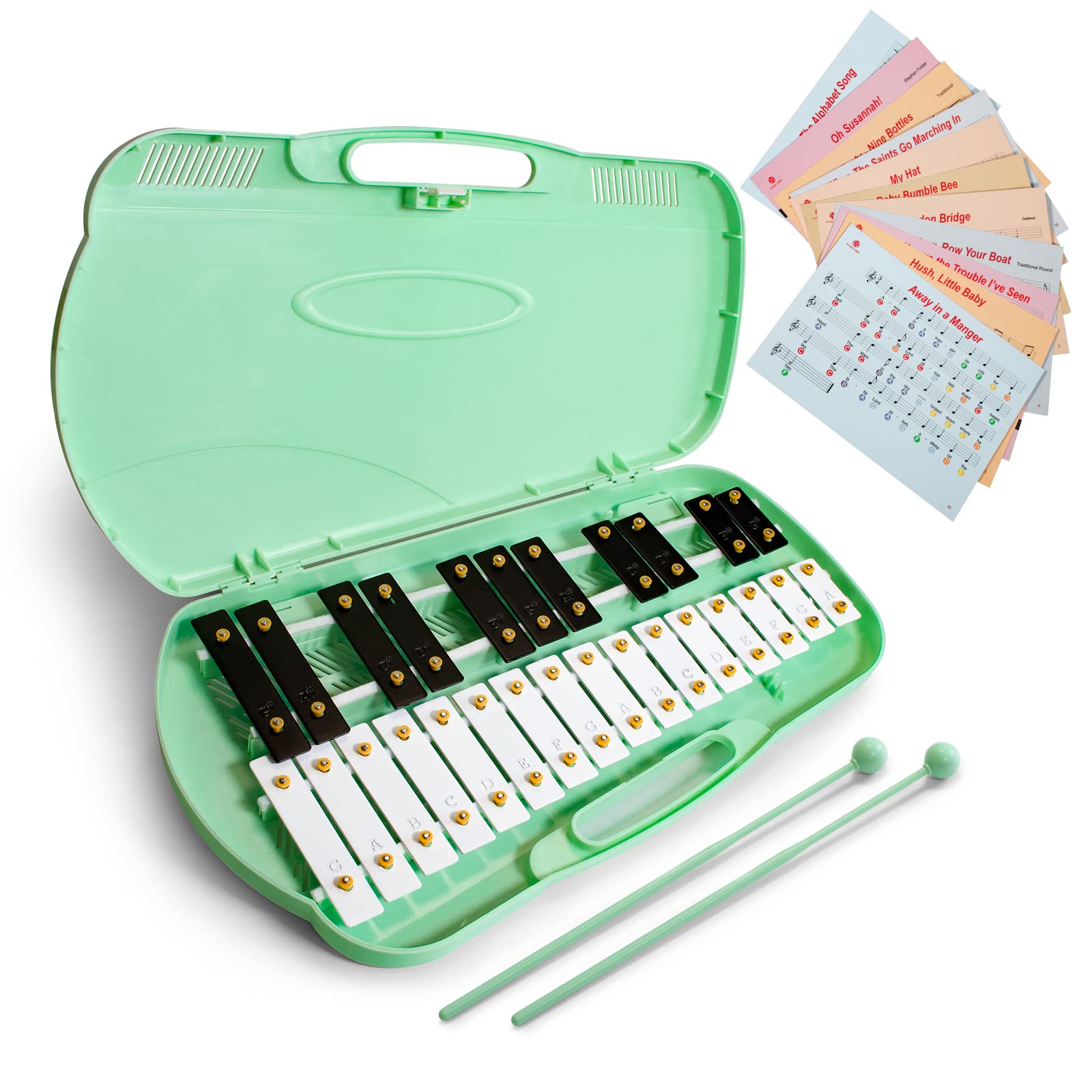 MUSICUBE 27 Keys Xylophone for Kids Adults Professional Glockenspiel Instrument with 2 Mallets & 11 Music Sheets Educational & Preschool Learning Musical Toys for Toddler Boys Girls Aged 3+(G5-A7)