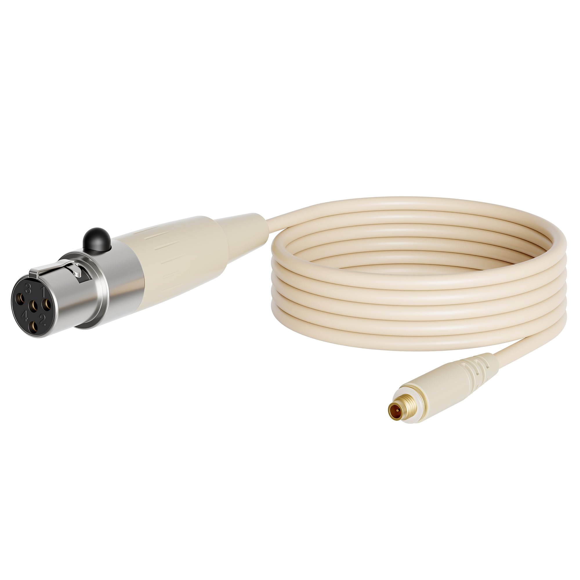 J K Mini XLR TA4F Detachable Cable Compatible with Shure Wireless Bodypacks