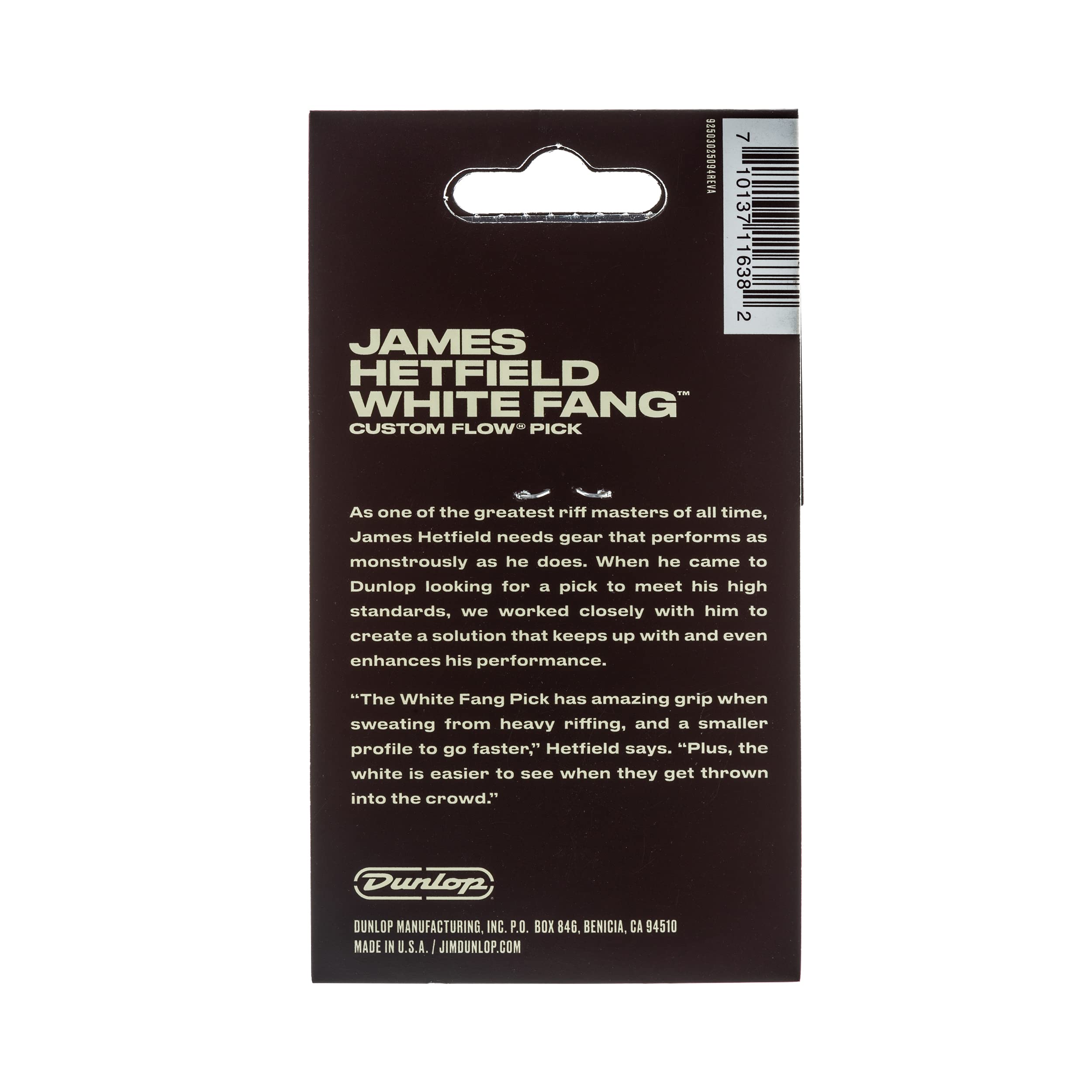 Jim Dunlop Hetfield’s White Fang™ Custom Flow® Pick 1.0MM – 6 Pack