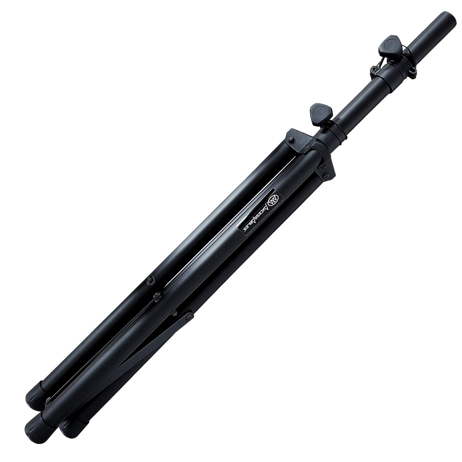 Heavy-Duty DJ Tripod Stands (Pair) with Bag by AxcessAbles| Adjustable Height 42” to 72″ PA Speaker Stands| 80lb Portable PA Stands Compatible with Powered Speakers (SSB-101)