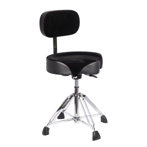 GIOCO Drum Throne with Backrest, Heavy Duty Drum Stool Height Adjustable, Motorcycle Style Drum Seat, Airlift Hydraulic Drum-Chair Drummer Stool Suitable for Adults Drummer