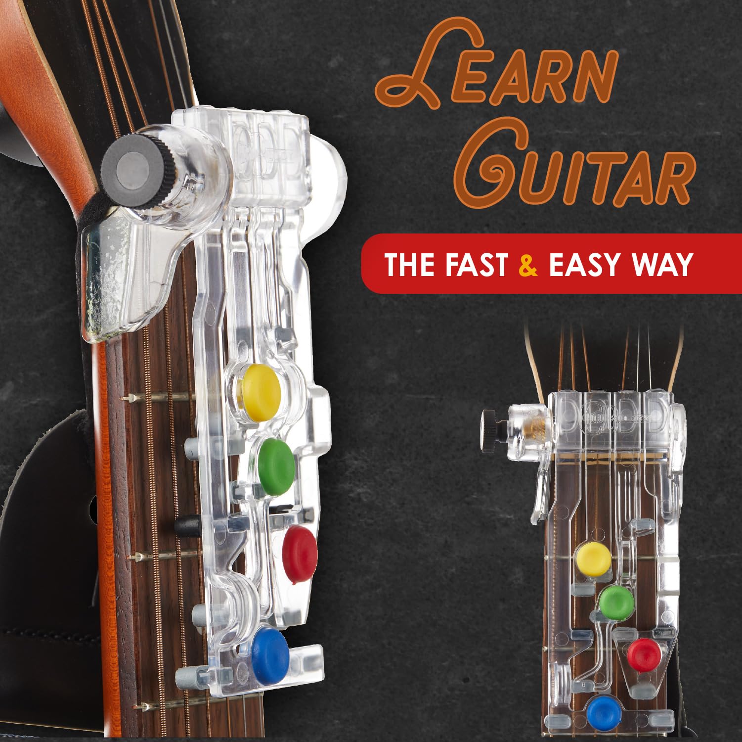 ChordBuddy “MADE IN THE USA” – Guitar Learning with a Right Handed ChordBuddy and a QR Code for Digital Downloads of Songbook, Lesson Plan, and Learning Videos – Works on “Full Scale” Acoustic and