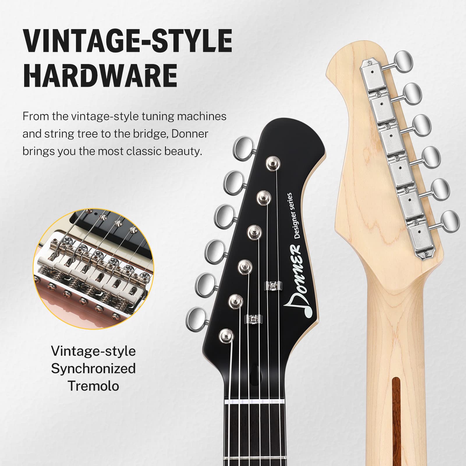 Donner DST-200 Full-size Beginner Electric Guitar with HSS Coil Split, Pink