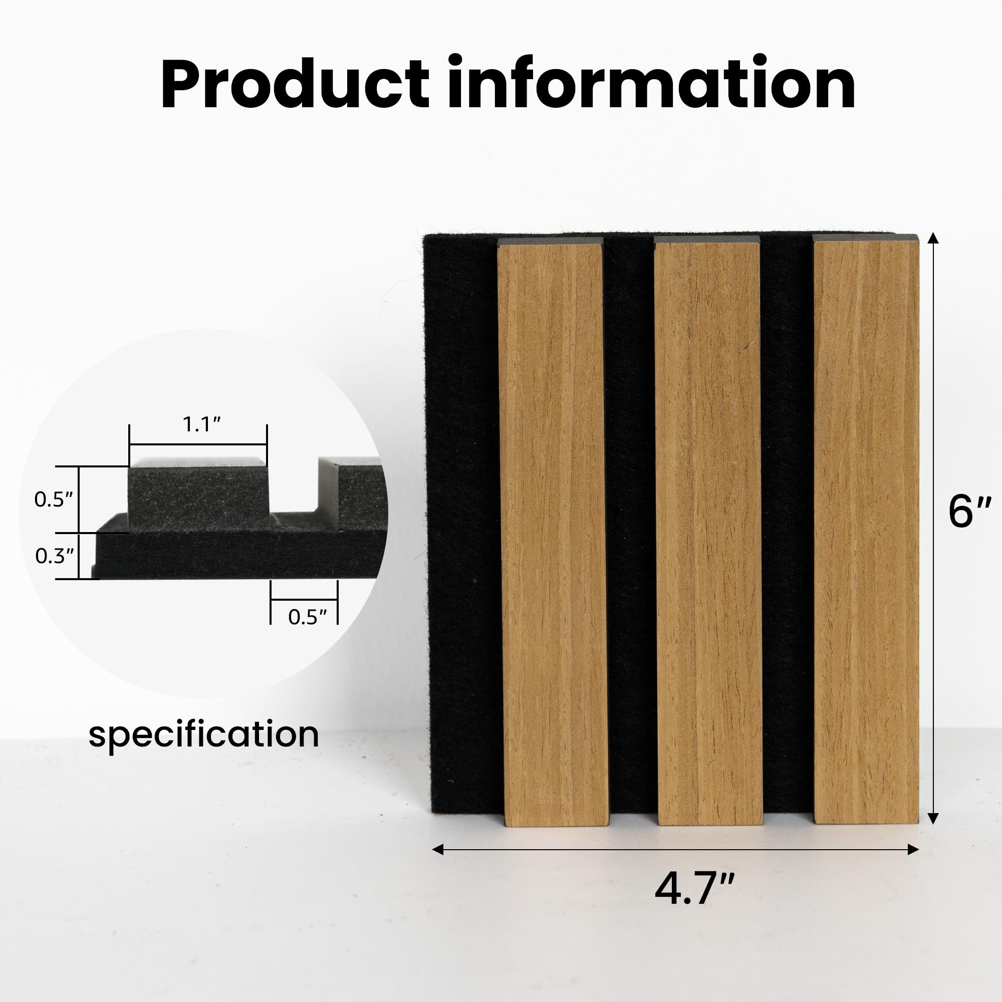 Sample Wood Salt Acoustic Wall Panels, Rustic Oak, Sample Pack