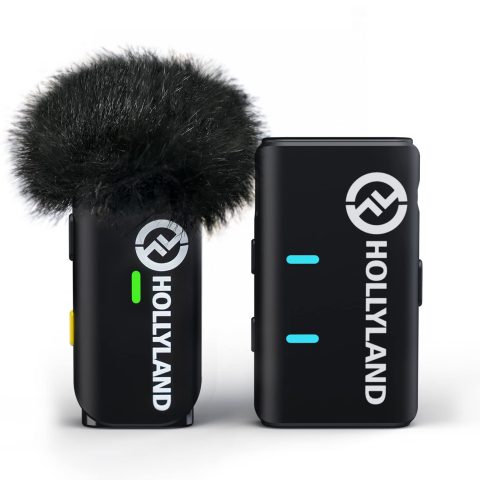 HollyView Lark M1 Wireless Lavalier Microphone (1TX+1RX, No Charging Case) Compatible with iPhone Android Camera, 650ft 8h Noise Reduction Lapel Mic for YouTube, Interview, Recording, Vlog, Black