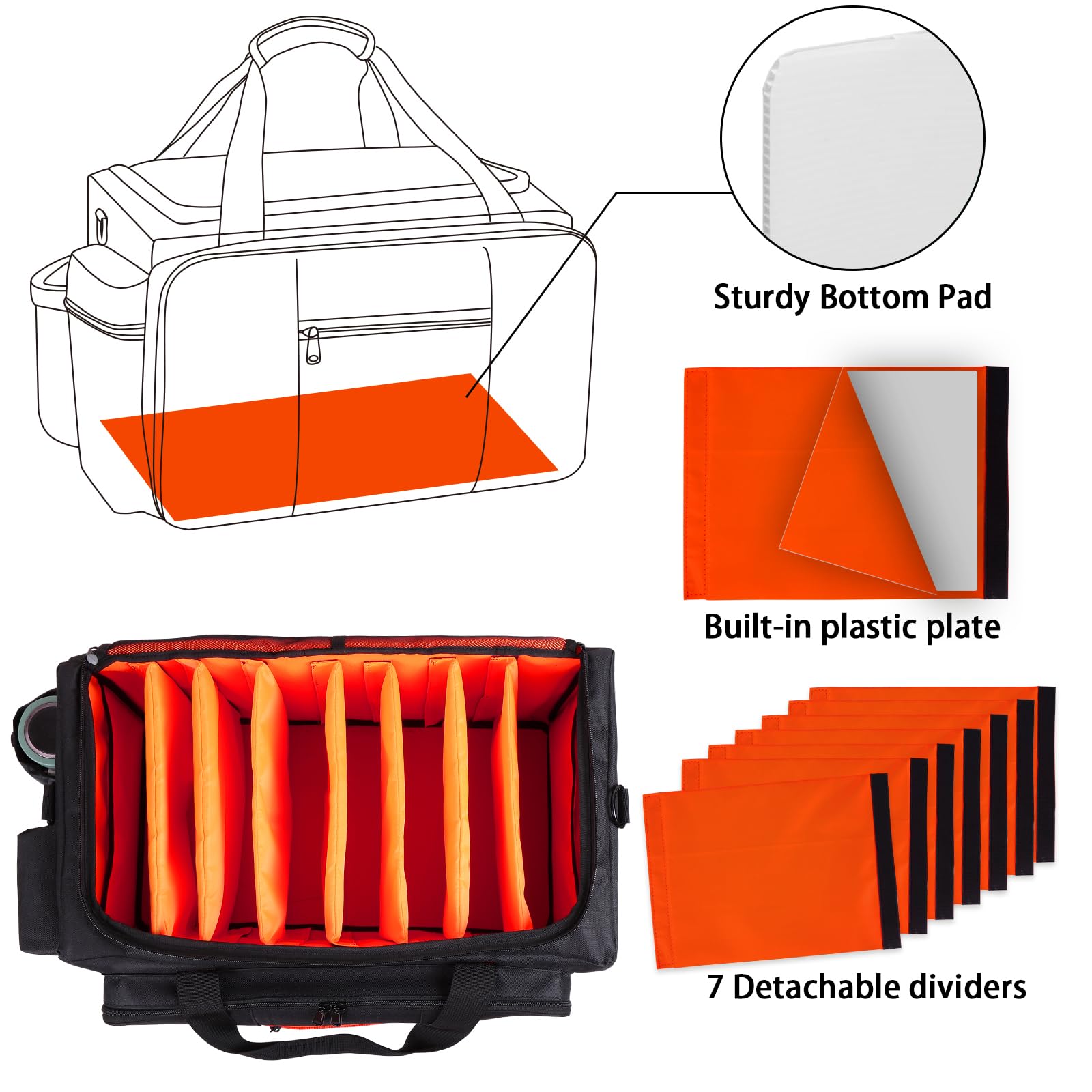 Timoxi Large Rolling DJ Bag Built-in hard plastic With Detachable Trolley
