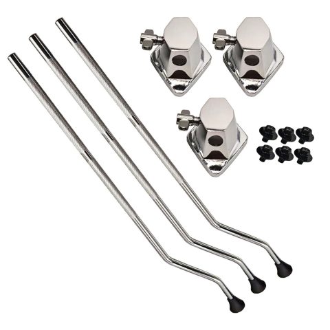 ZQEUXBE 3Pcs Floor Tom Legs with Mount Brackets, 10mm Floor Tom Drum Leg with Base Hardware Holder for Drum Kit Accessories Parts