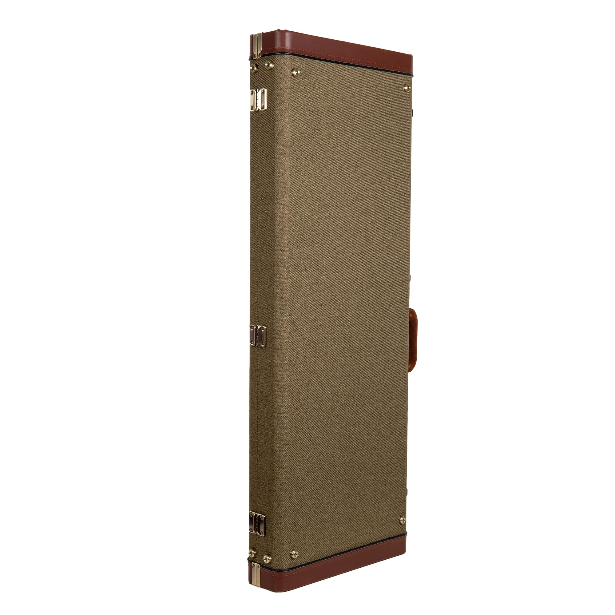 Crossrock Master Series Jazzmaster/Jaguar Style Electric Guitar Case | Olive Green Tweed Exterior, Re-Engineered Wooden Shell, Leather Handle(CRW720JMOG)