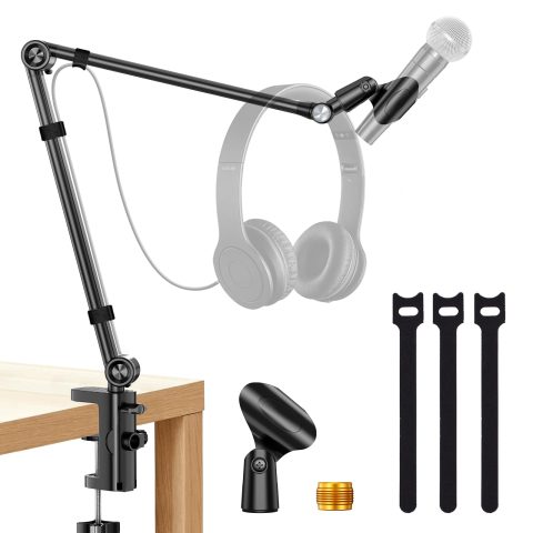 UBeesize Microphone Boom Arm, Aluminum Alloy Mic Arm Stand