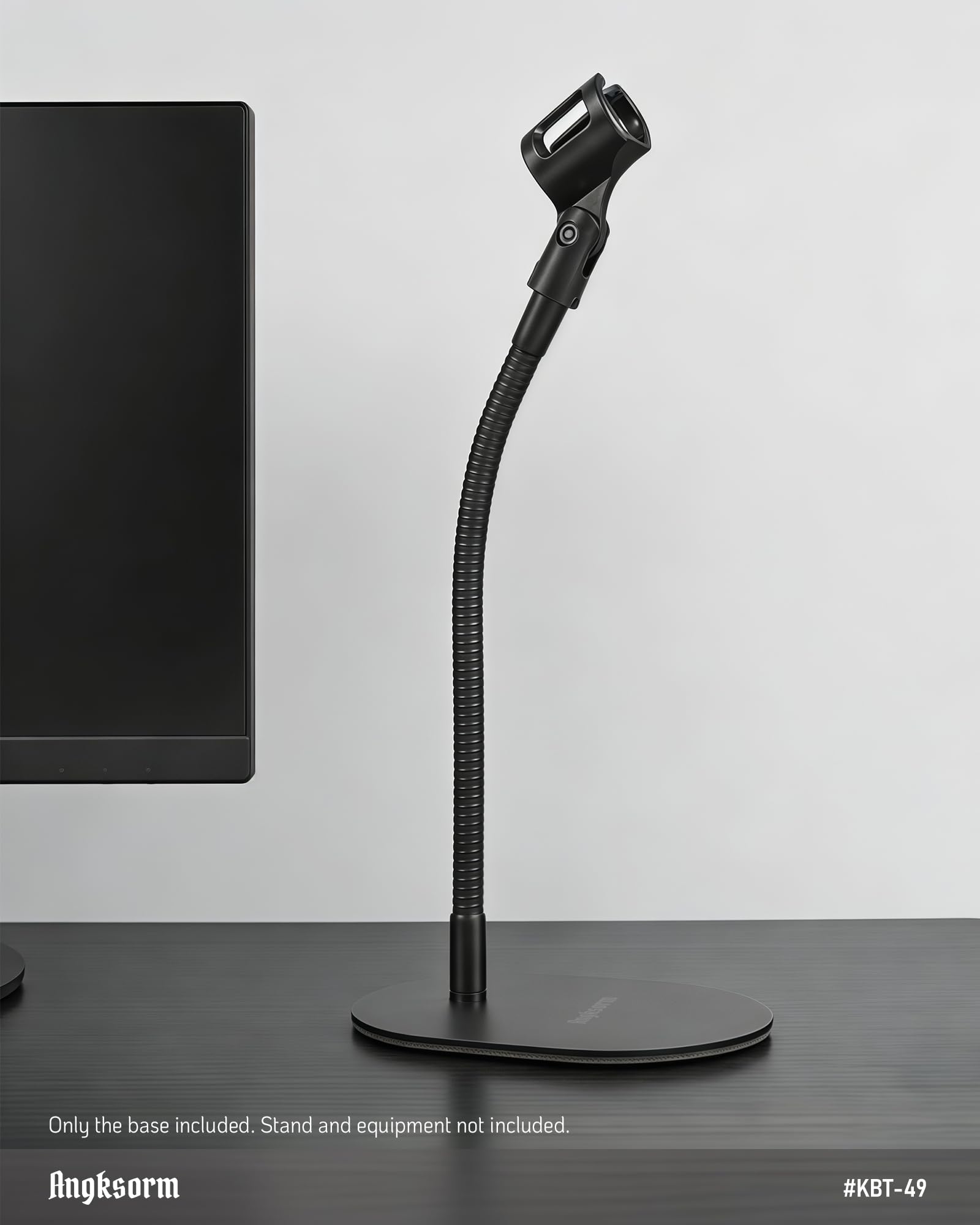 Low Profile Mic Stand Base, Weighted Desk Mount, 12mm Socket, 5/8-27 Thread