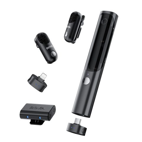 BOYA Magic-02 Wireless Lavalier Microphone, 30Hrs Battery,328FT Los Range,Safety Track&Limiter,4-in1 Mini Lapel Wireless Mic for Android iPhone Camera Laptop PC, Ai Noise Reduction for TikTok YouTube